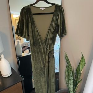 Baltic Born Meghan Velvet Wrap maxi Gown- olive